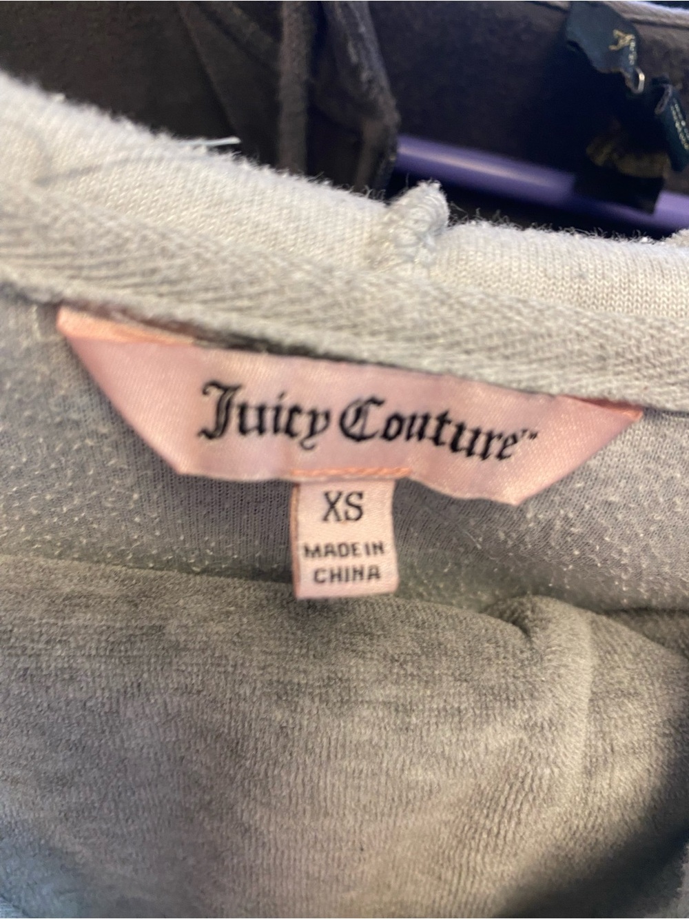 Juicy Couture Gray Hoodie with Pink Logo Tag - Picture 2 of 4